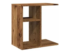 Mesa auxiliar de madera contrachapada envejecida 50x30x50 cm