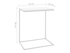 Mesa auxiliar de madera contrachapada blanco 55x35x66 cm