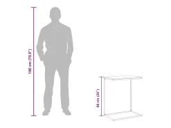 Mesa auxiliar de madera contrachapada blanco 55x35x66 cm