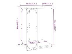 Mesa auxiliar de madera contrachapada negro 40x30x60 cm