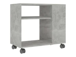 Mesa auxiliar de madera contrachapada gris hormigón 70x35x55 cm