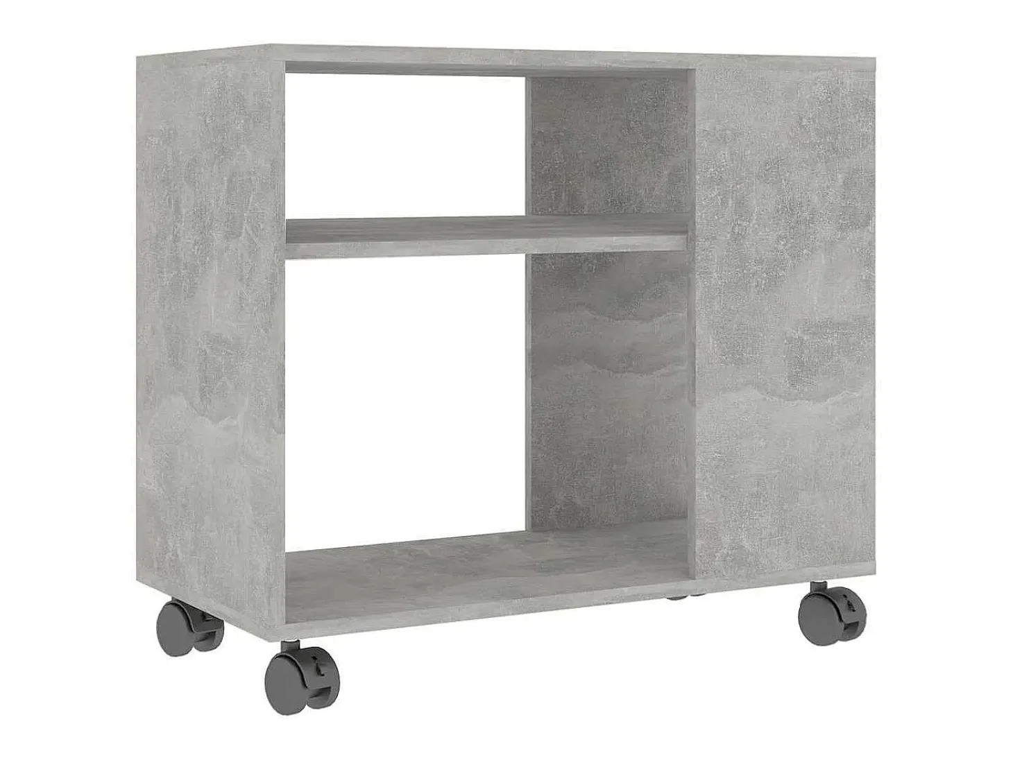 Mesa auxiliar de madera contrachapada gris hormigón 70x35x55 cm