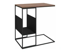Mesa auxiliar de madera contrachapada negro 55x36x59,5 cm