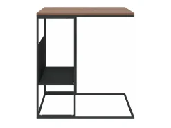 Mesa auxiliar de madera contrachapada negro 55x36x59,5 cm