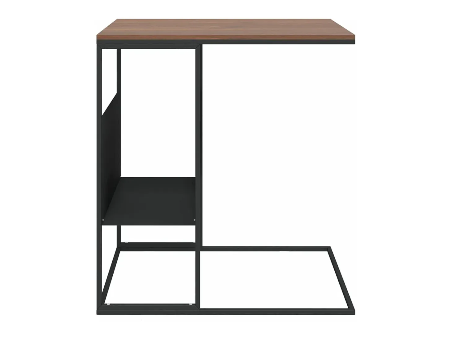 Mesa auxiliar de madera contrachapada negro 55x36x59,5 cm