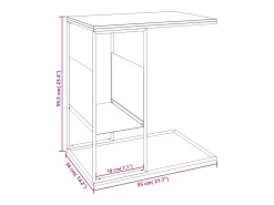 Mesa auxiliar de madera contrachapada negro 55x36x59,5 cm