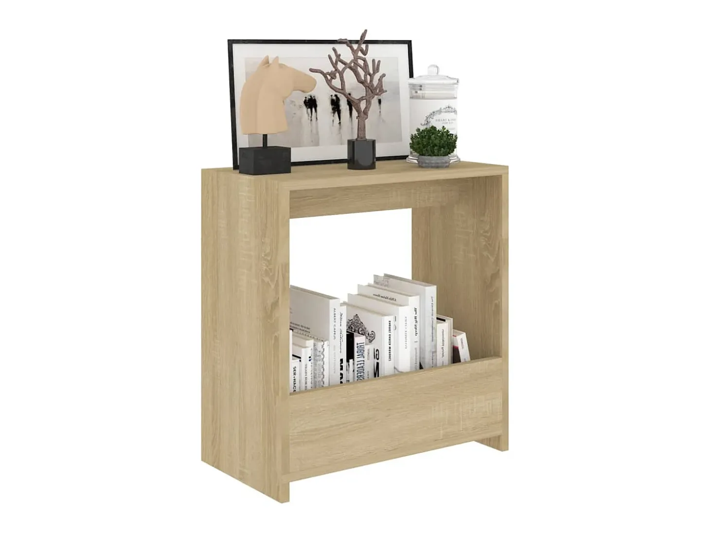 Mesa auxiliar de madera contrachapada roble Sonoma 50x26x50 cm