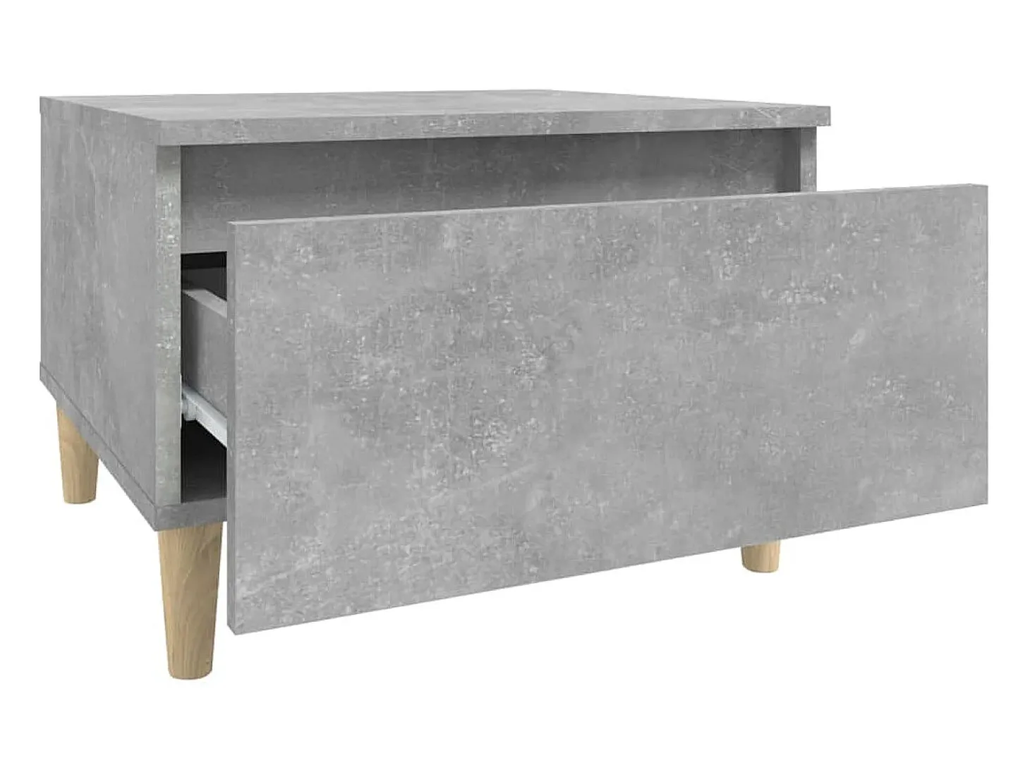 Mesa auxiliar de madera contrachapada gris hormigón 50x46x35 cm