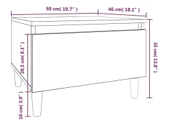 Mesa auxiliar de madera contrachapada gris hormigón 50x46x35 cm