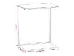 Mesa auxiliar de madera contrachapada negro 55x35x66 cm