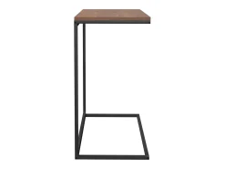 Mesa auxiliar de madera contrachapada negro 55x35x66 cm