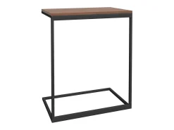 Mesa auxiliar de madera contrachapada negro 55x35x66 cm