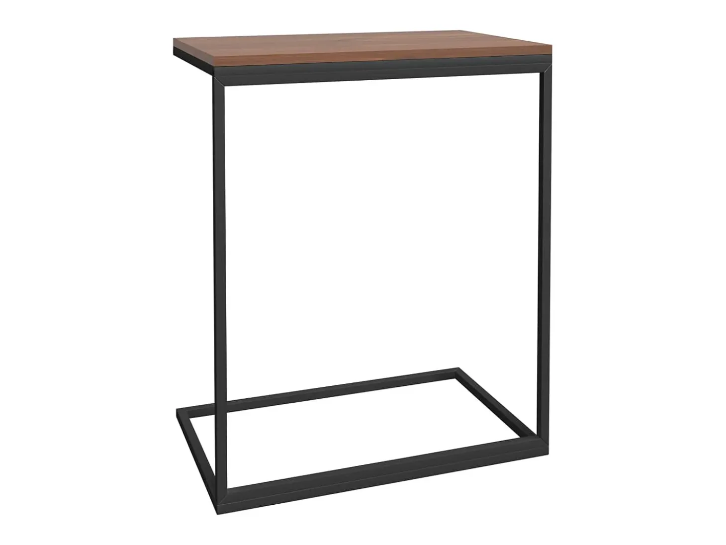 Mesa auxiliar de madera contrachapada negro 55x35x66 cm