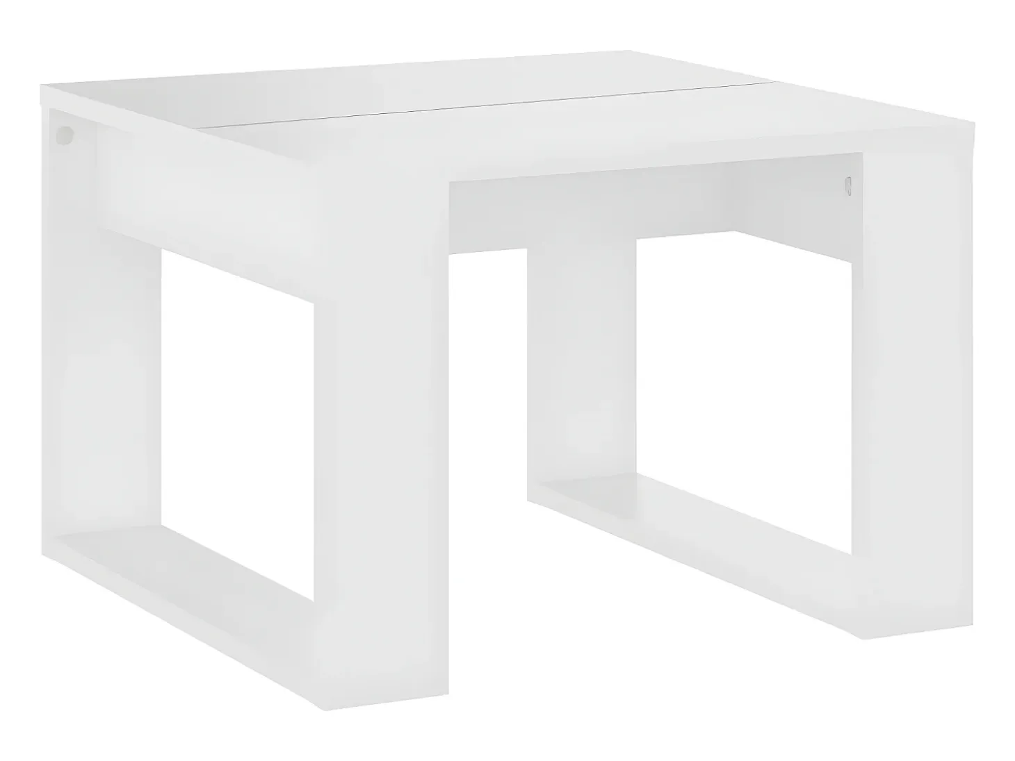 Mesa auxiliar de madera contrachapada blanco 50x50x35 cm
