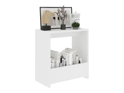 Mesa auxiliar de madera contrachapada blanco 50x26x50 cm