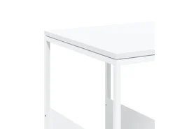 Mesa auxiliar de madera contrachapada blanco 55x36x59,5 cm