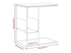 Mesa auxiliar de madera contrachapada blanco 55x36x59,5 cm