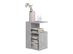 Mesa auxiliar de madera contrachapada gris hormigón 36x30x56 cm