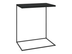 Mesa auxiliar de madera contrachapada negro 55x35x66 cm