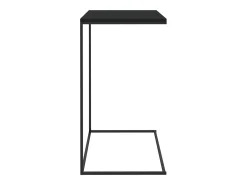 Mesa auxiliar de madera contrachapada negro 55x35x66 cm