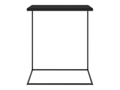 Mesa auxiliar de madera contrachapada negro 55x35x66 cm