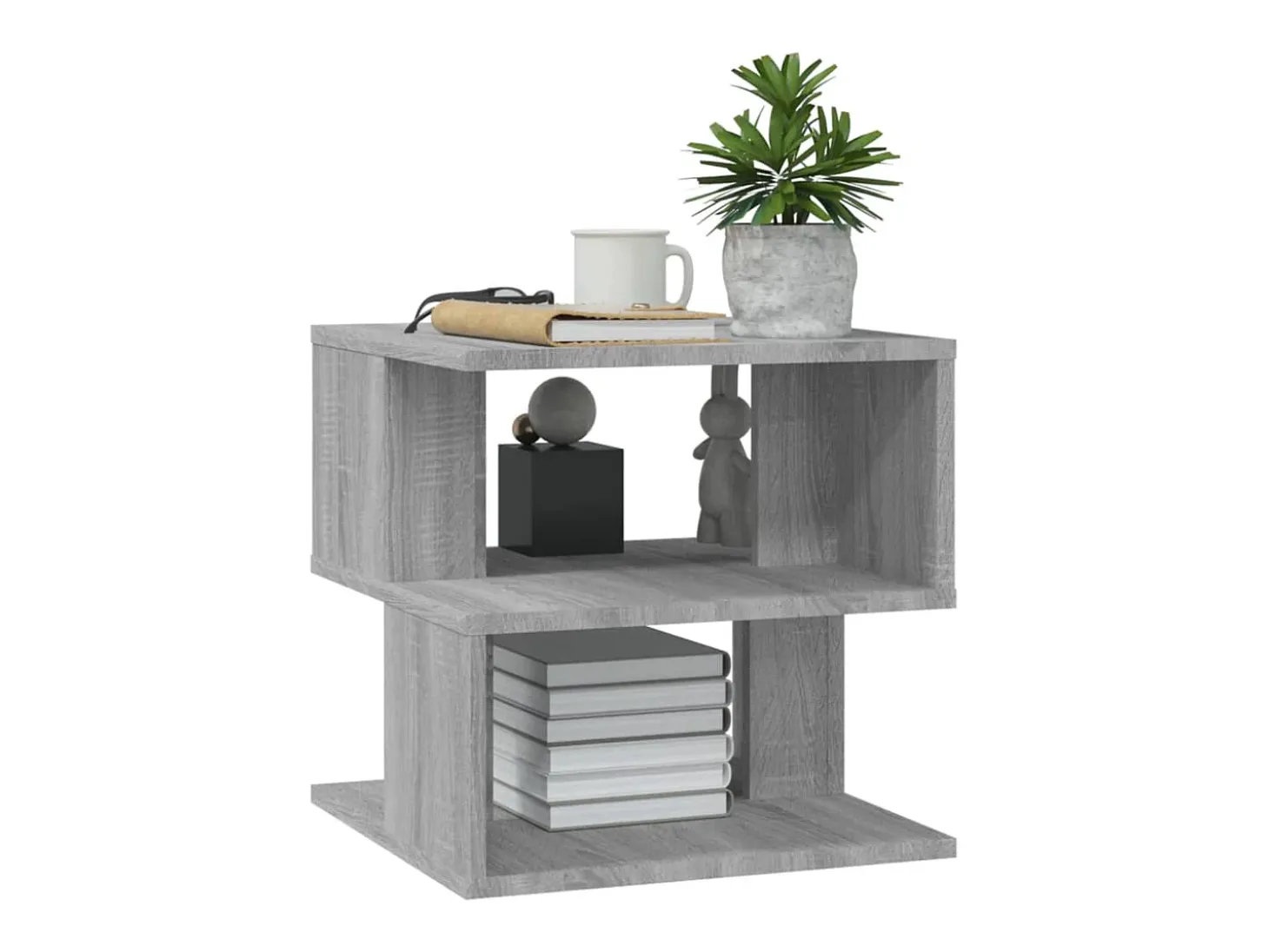 Mesa auxiliar de madera contrachapada gris Sonoma 40x40x40 cm