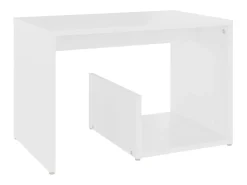 Mesa auxiliar de madera contrachapada blanco 59x36x38 cm