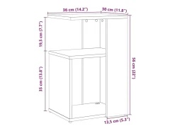 Mesa auxiliar de madera contrachapada envejecida 36x30x56 cm