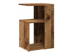 Mesa auxiliar de madera contrachapada envejecida 36x30x56 cm