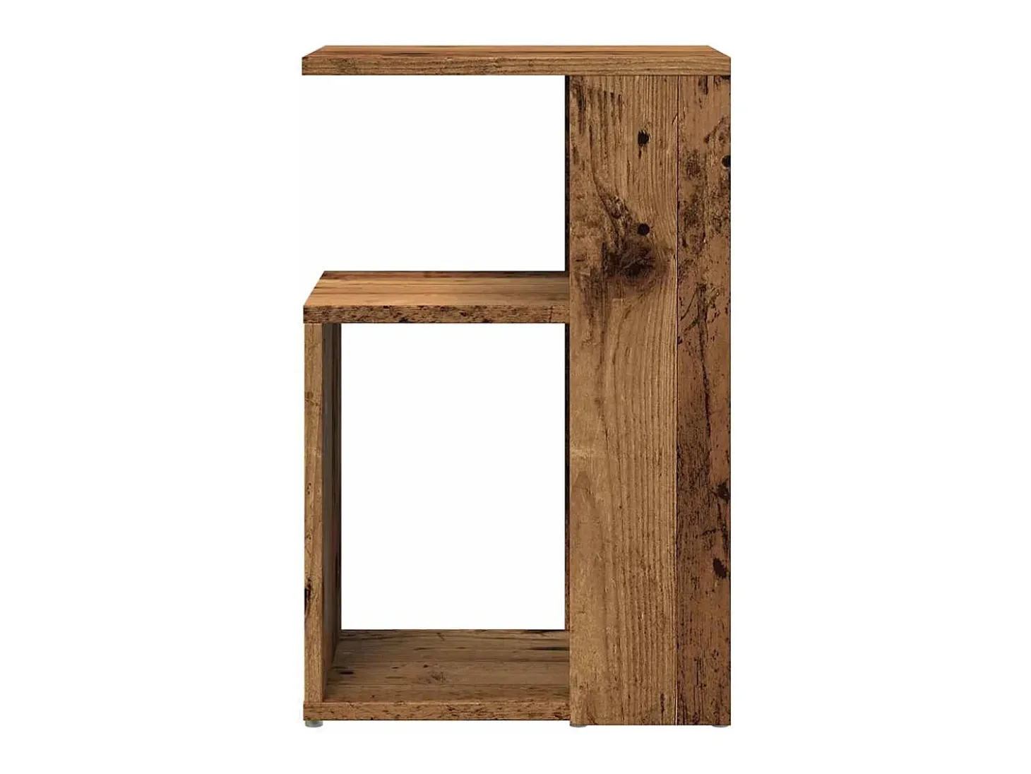 Mesa auxiliar de madera contrachapada envejecida 36x30x56 cm