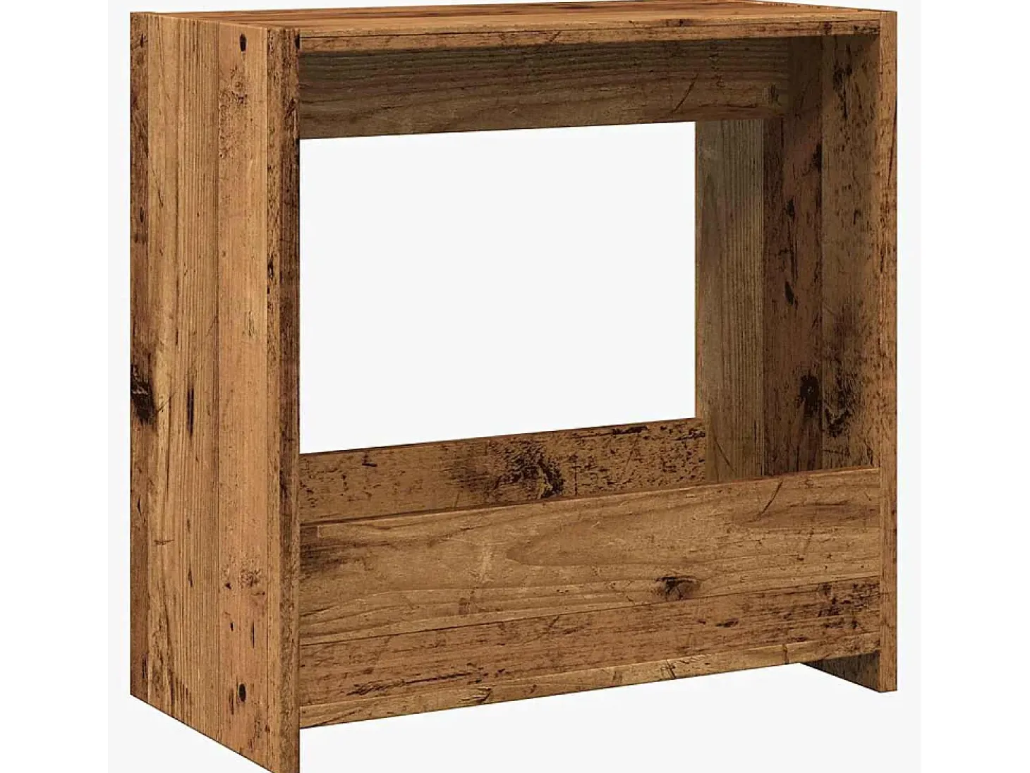 Mesa auxiliar de madera contrachapada envejecida 50x26x50 cm