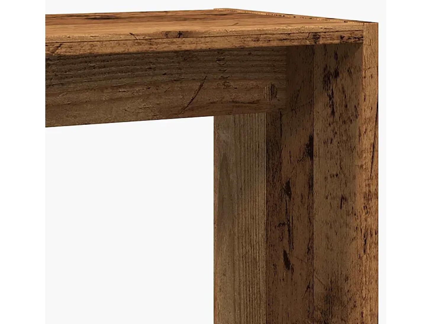 Mesa auxiliar de madera contrachapada envejecida 50x26x50 cm