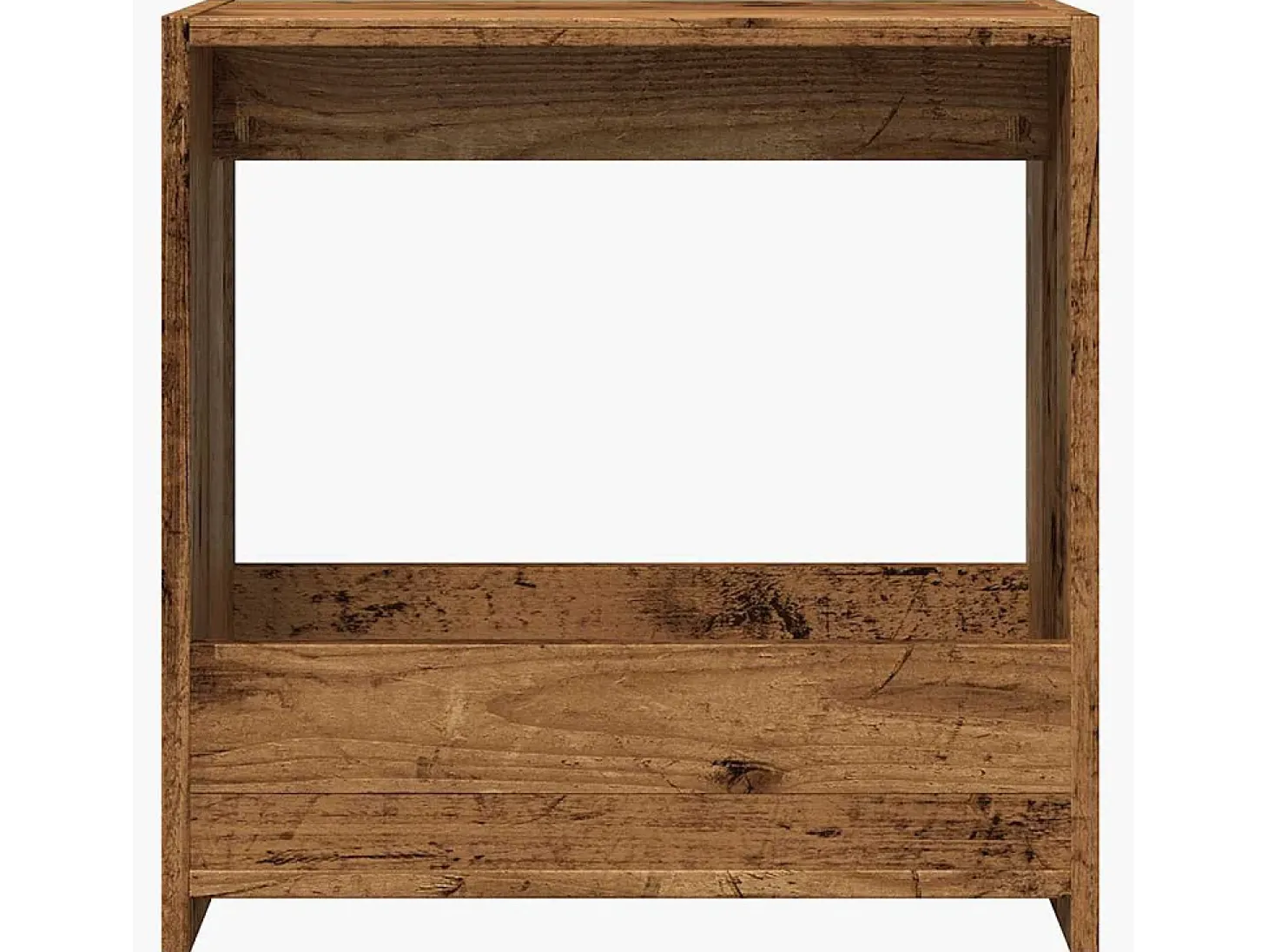 Mesa auxiliar de madera contrachapada envejecida 50x26x50 cm