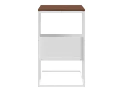 Mesa auxiliar de madera contrachapada blanca 55x36x59,5 cm