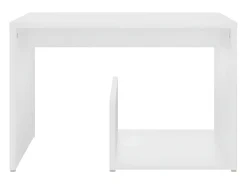 Mesa auxiliar de madera contrachapada blanco 59x36x38 cm