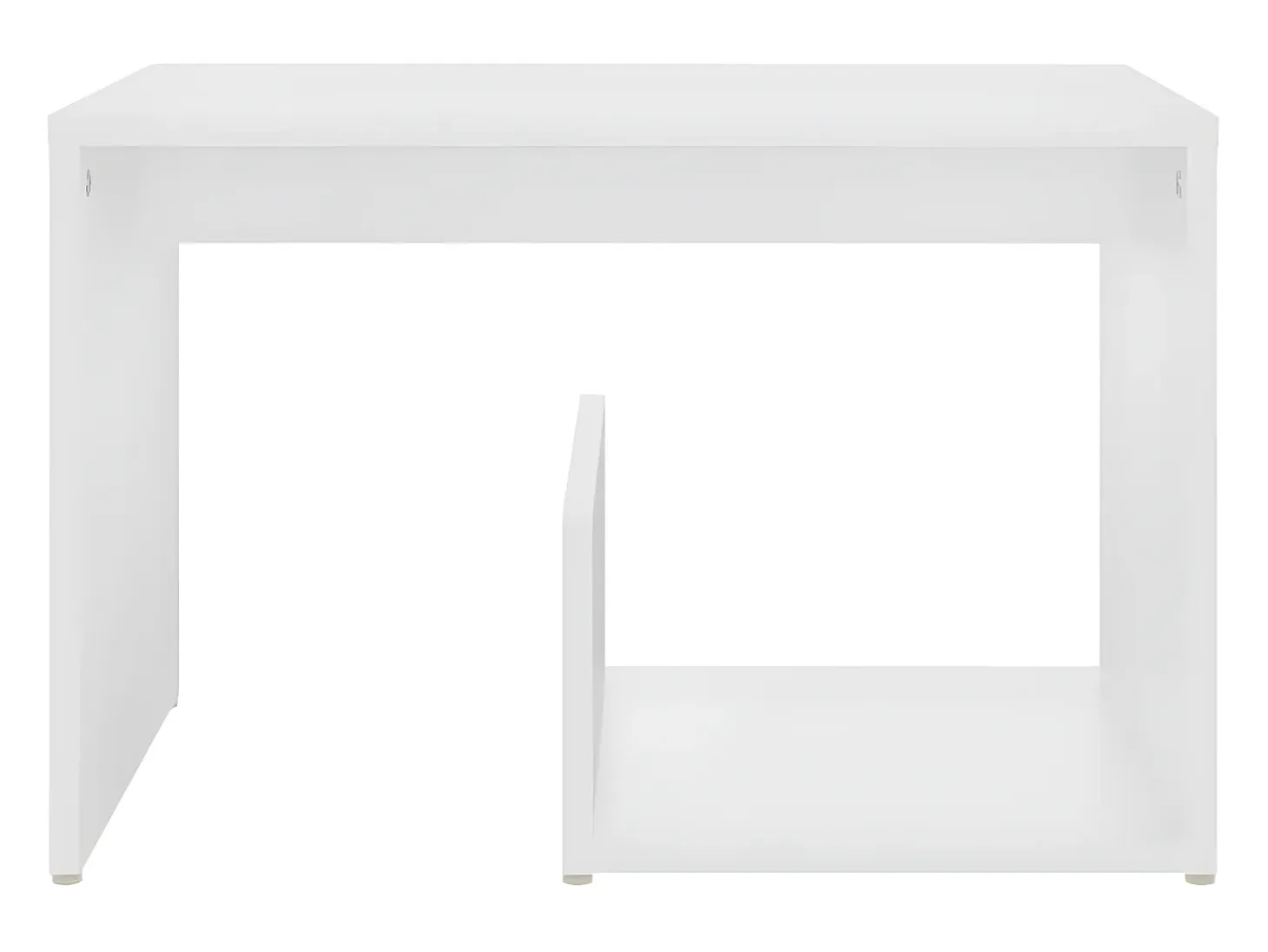 Mesa auxiliar de madera contrachapada blanco 59x36x38 cm