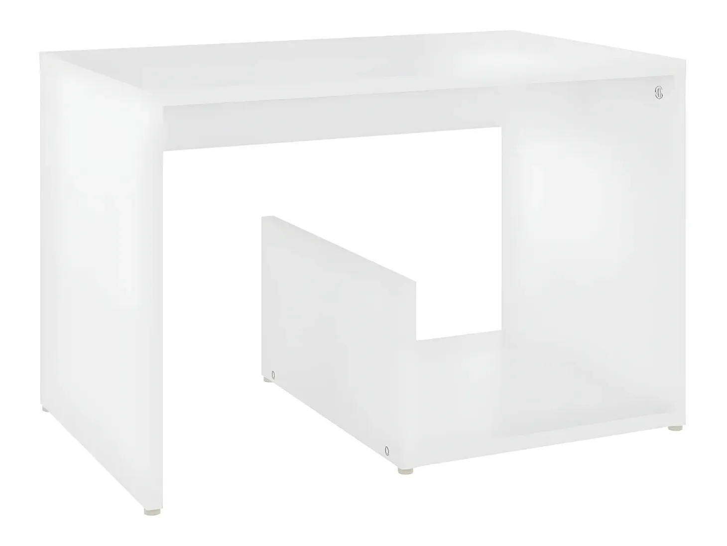 Mesa auxiliar de madera contrachapada blanco 59x36x38 cm