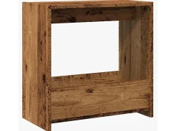 Mesa auxiliar de madera contrachapada envejecida 50x26x50 cm