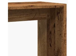 Mesa auxiliar de madera contrachapada envejecida 50x26x50 cm
