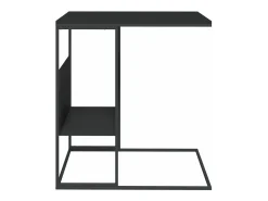 Mesa auxiliar de madera contrachapada negra 55x36x59,5 cm