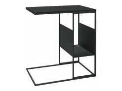 Mesa auxiliar de madera contrachapada negra 55x36x59,5 cm