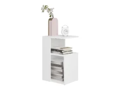 Mesa auxiliar de madera contrachapada blanco 36x30x56 cm