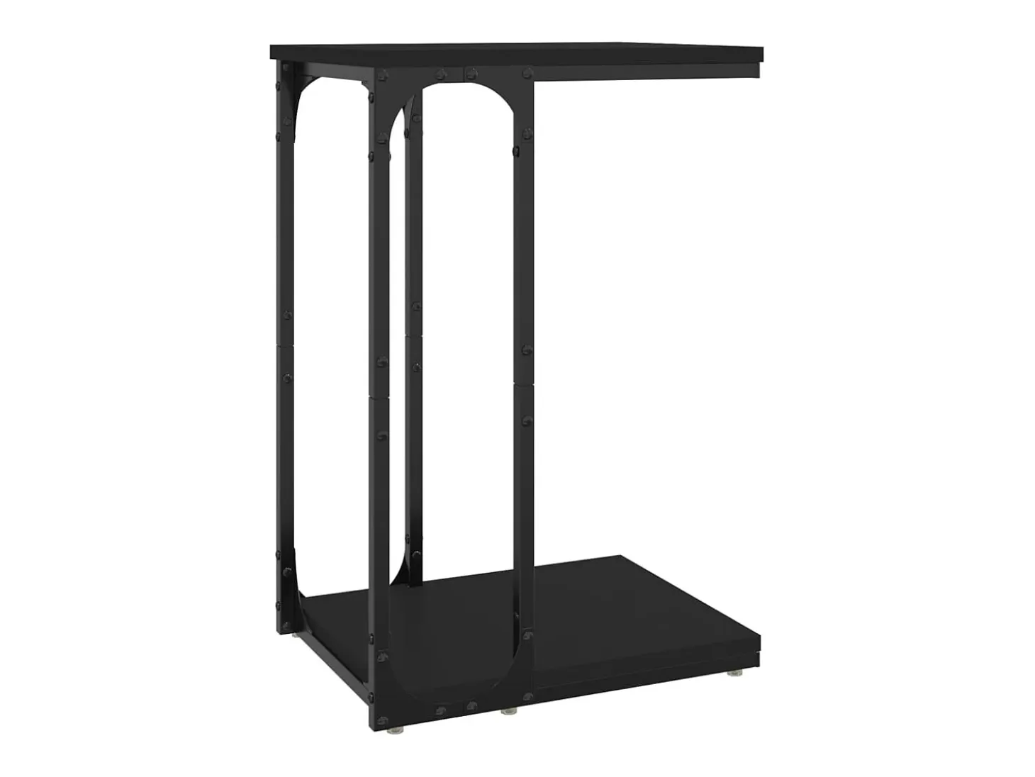 Mesa auxiliar de madera contrachapada negro 40x30x60 cm