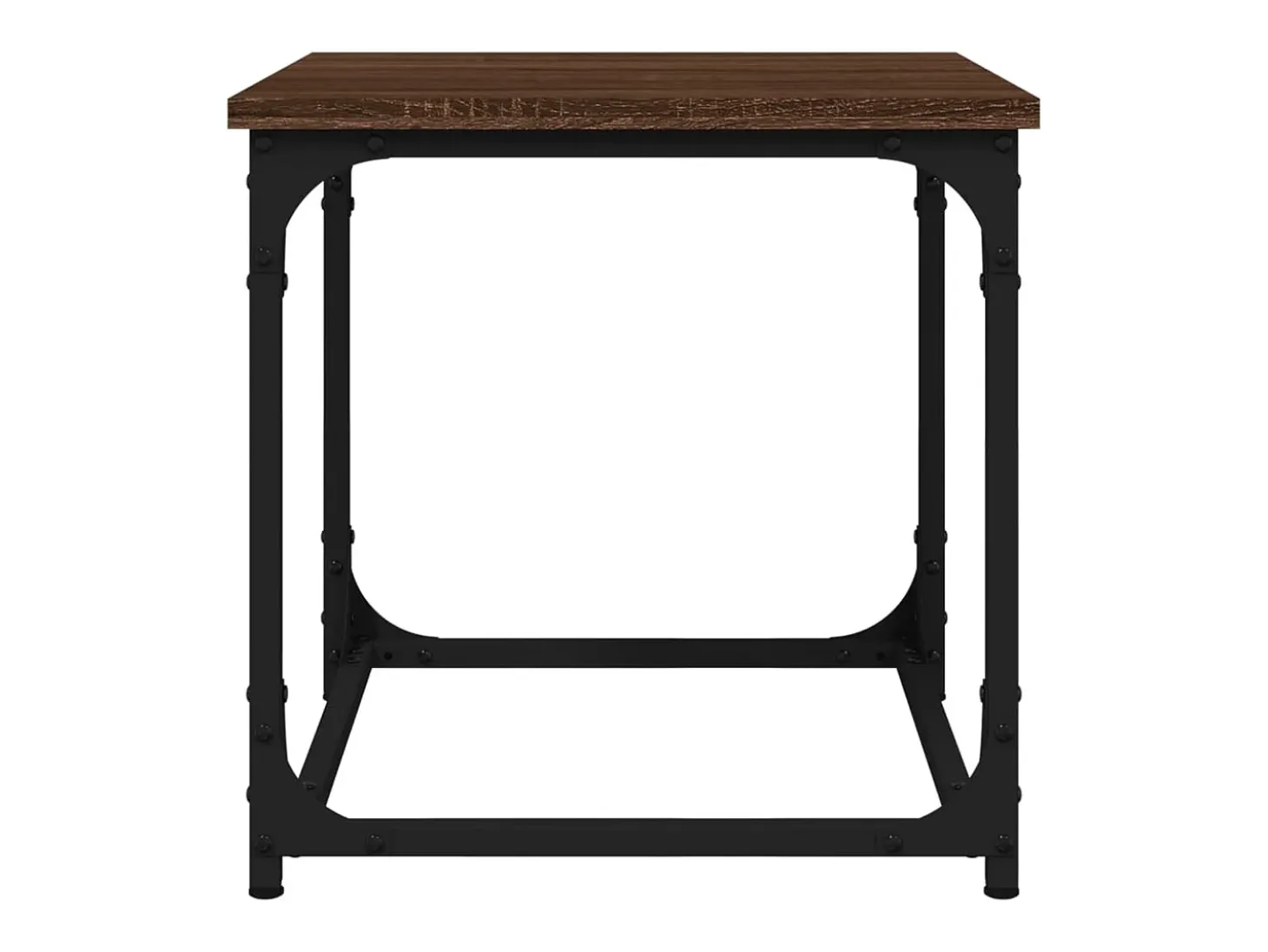 Mesa auxiliar de madera contrachapada marrón roble 40x40x40 cm