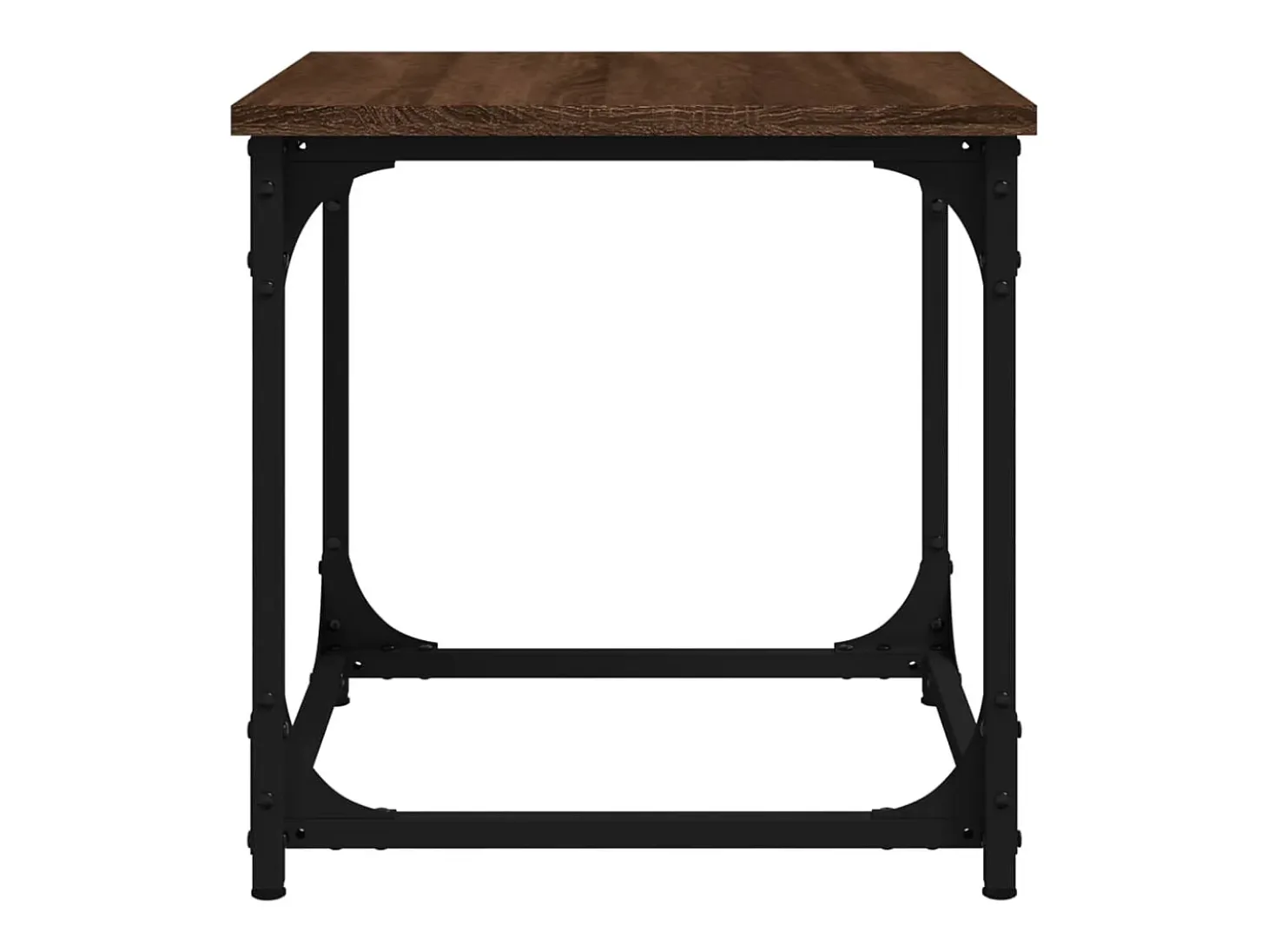 Mesa auxiliar de madera contrachapada marrón roble 40x40x40 cm