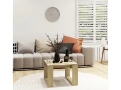 Mesa auxiliar de madera contrachapada roble Sonoma 50x50x35 cm
