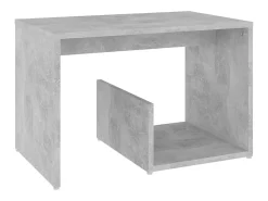 Mesa auxiliar de madera contrachapada gris hormigón 59x36x38 cm