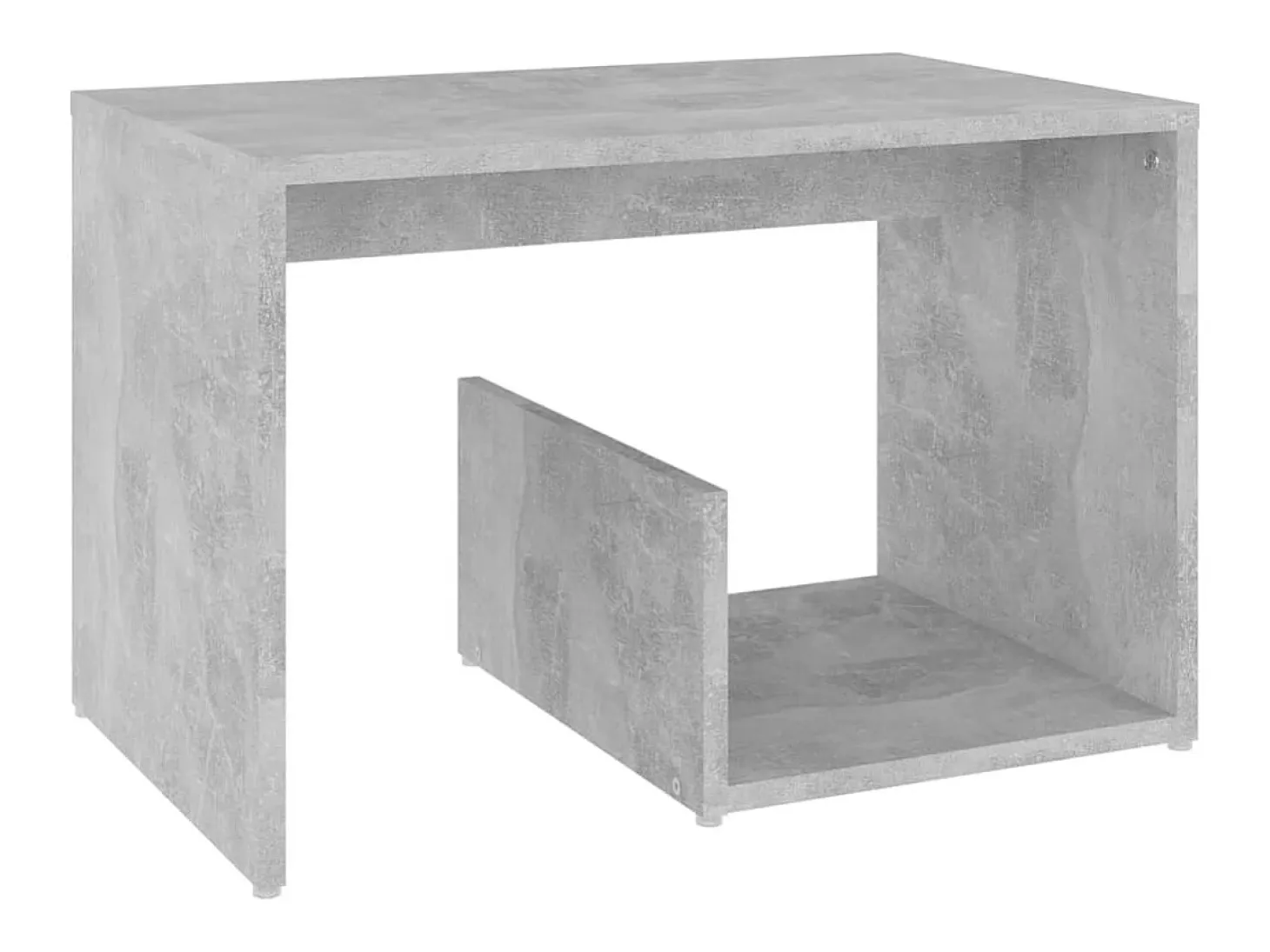 Mesa auxiliar de madera contrachapada gris hormigón 59x36x38 cm