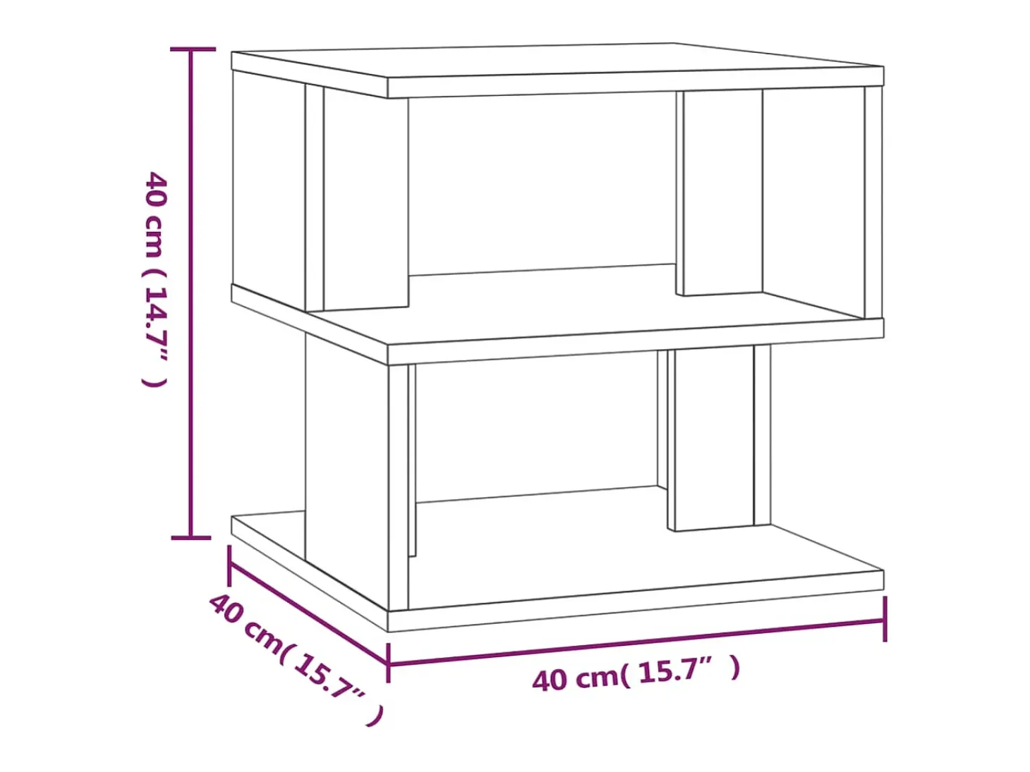 Mesa auxiliar de madera contrachapada gris Sonoma 40x40x40 cm