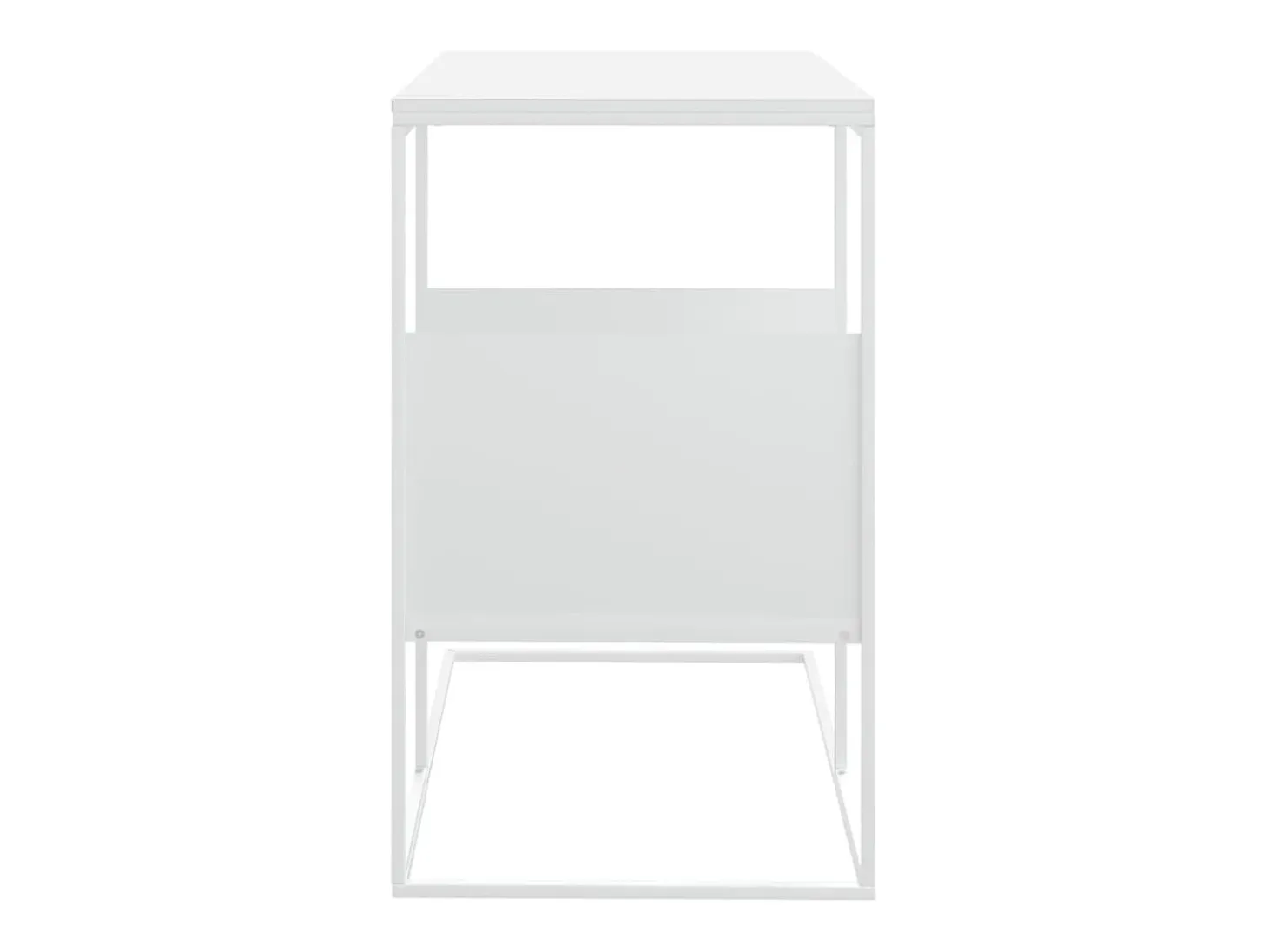 Mesa auxiliar de madera contrachapada blanco 55x36x59,5 cm